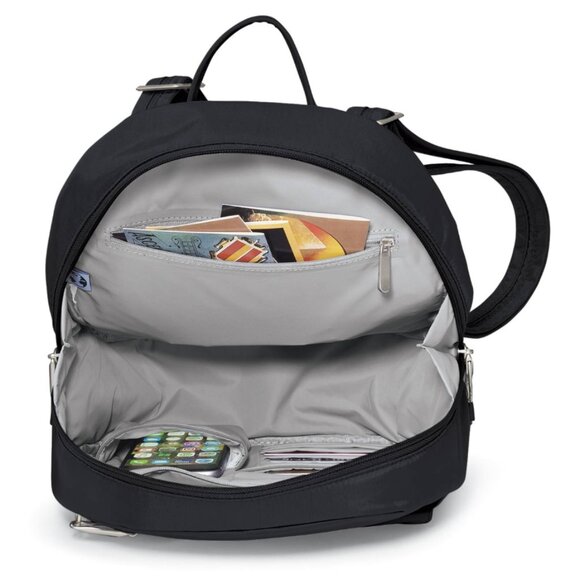 Magellan Black Anti-Theft Locking Zippers Slash-Resistant Nylon Mini Backpack - Picture 11 of 13